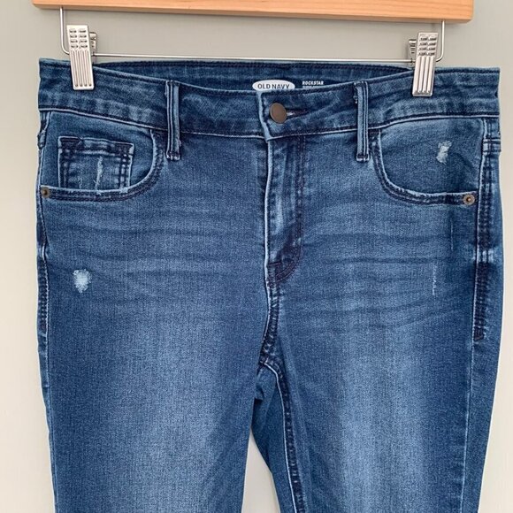 Old Navy Rockstar super skinny ankle distressed stretch denim jeans - Picture 2 of 10